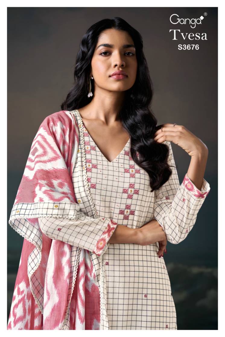BUY GANGA SUITS ONLINE GANGA TVESA S3676 NEW CATALOGUE