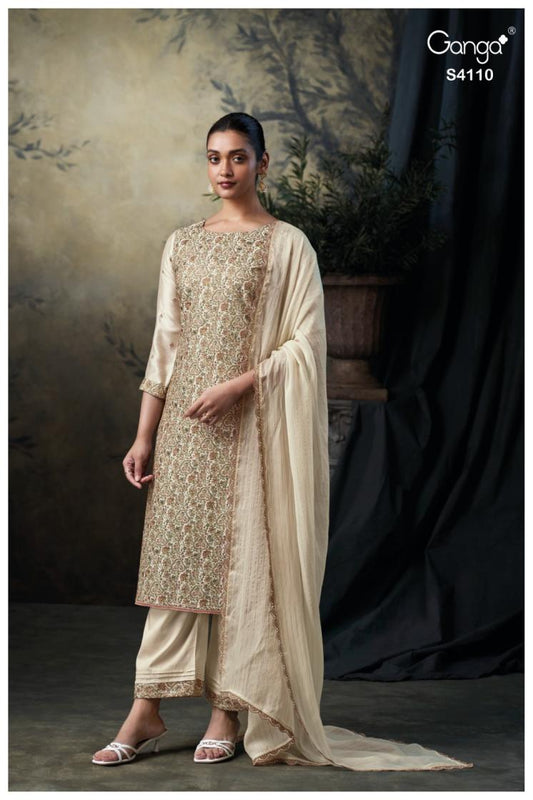 BUY GANGA SUITS WITH PRICE GANGA VIVIKA S4110 FRONT VIEW