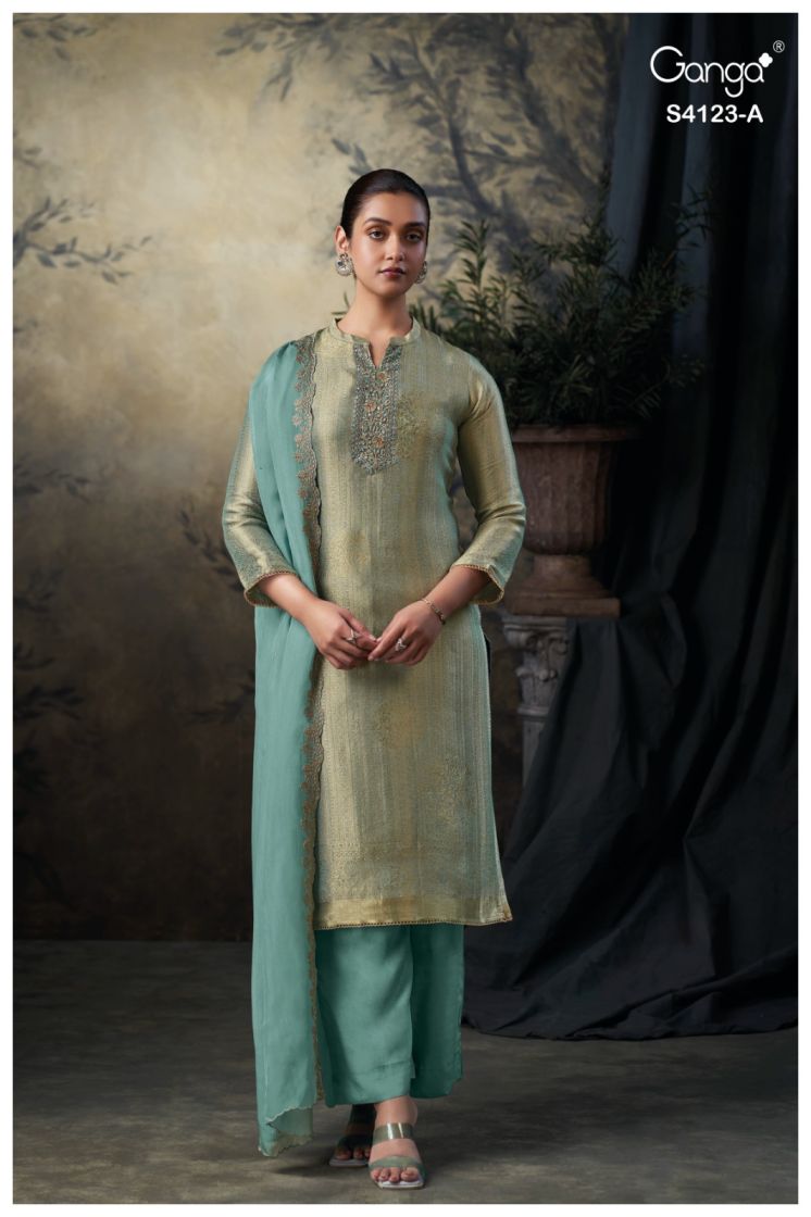 BUY GANGA SUITS ONLINE SALE GANGA YASIRA S4123 FRONT VIEW