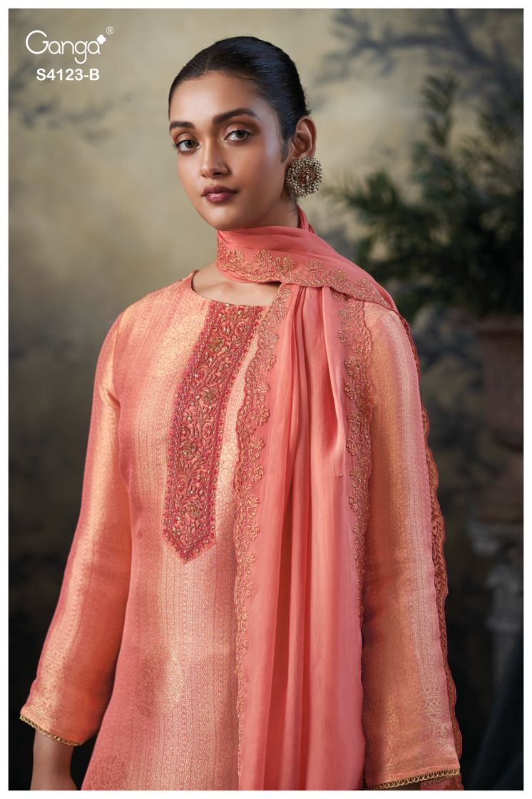 BUY GANGA SUITS ONLINE SALE GANGA YASIRA S4123 FULL SET