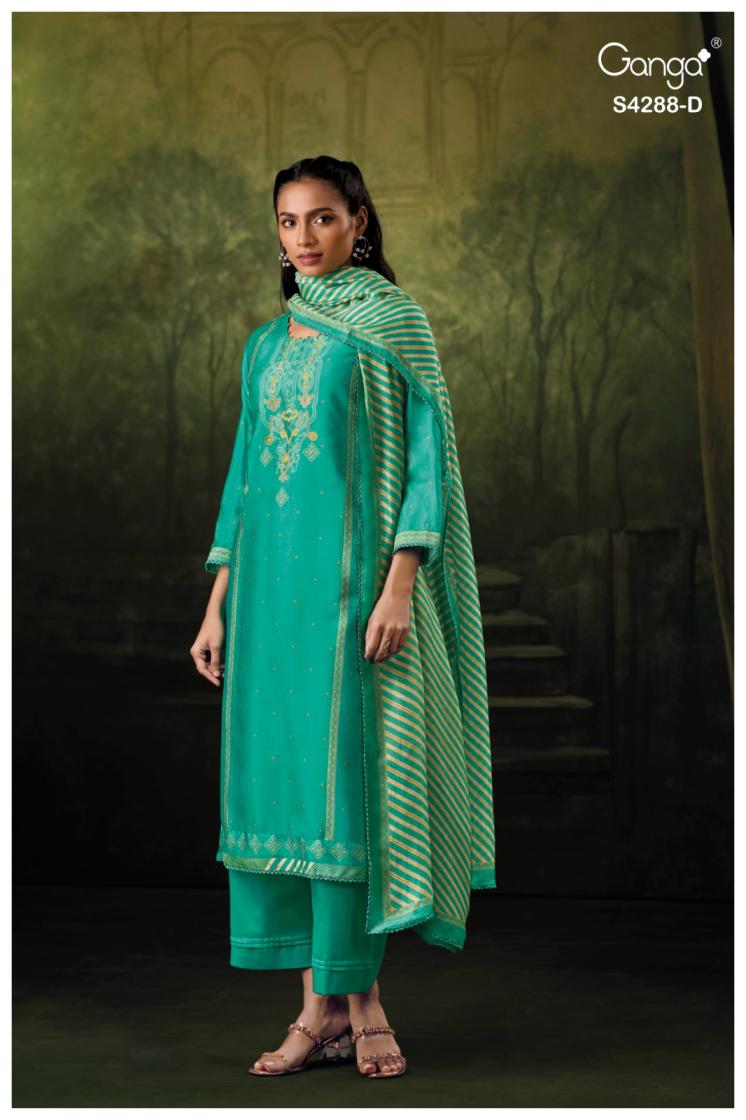 BUY GANGA SUITS WITH PRICE GANGA ZAMIRA S4288 FULL SET