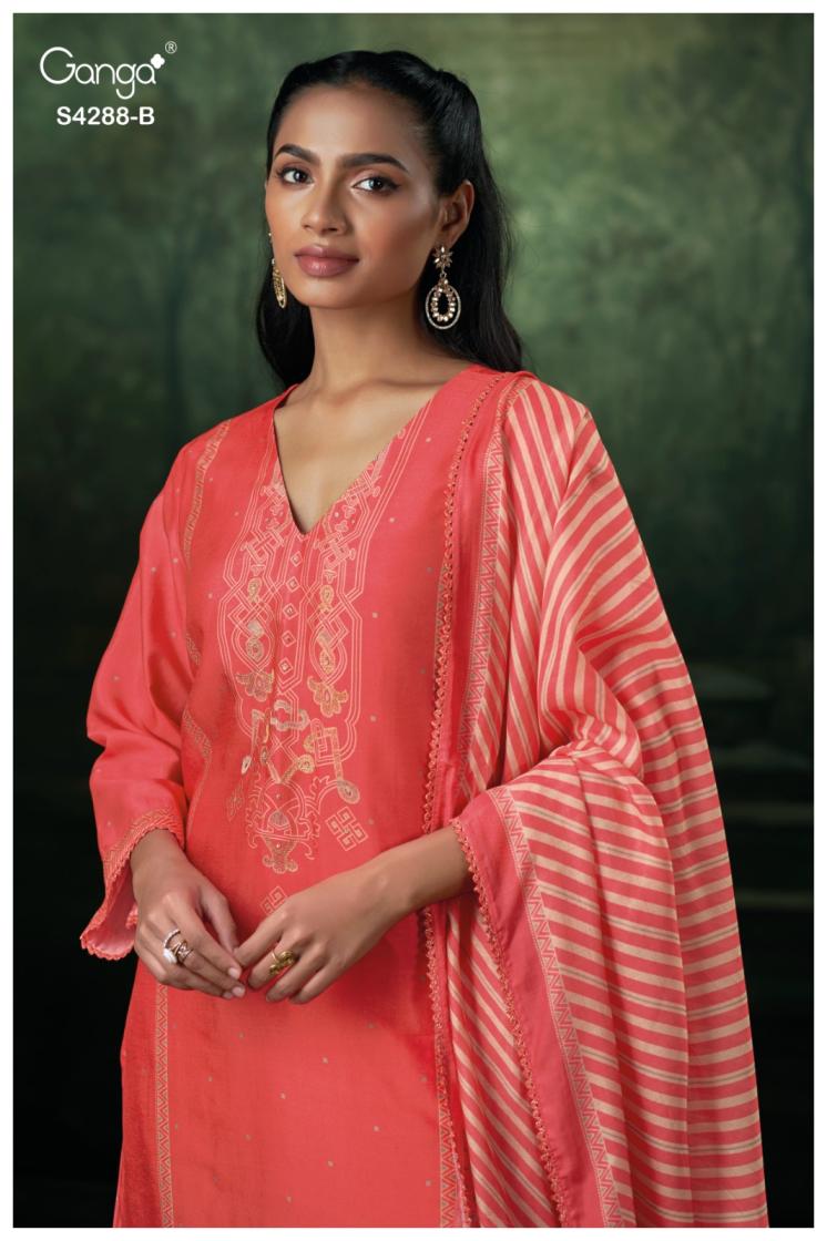 BUY GANGA SUITS WITH PRICE GANGA ZAMIRA S4288 TOP DESIGN