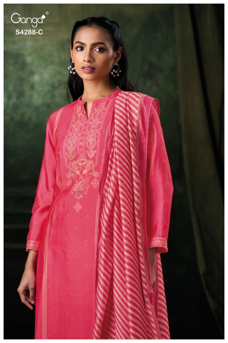 BUY GANGA SUITS WITH PRICE GANGA ZAMIRA S4288 BACK VIEW