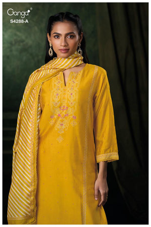 GANGA ZAMIRA S4288 PREMIUM PURE BEMBERG RUSSIAN SILK SUIT