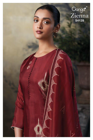 GANGA ZIENNA S4128 PREMIUM PURE BEMBERG HABUTAI SILK SUIT