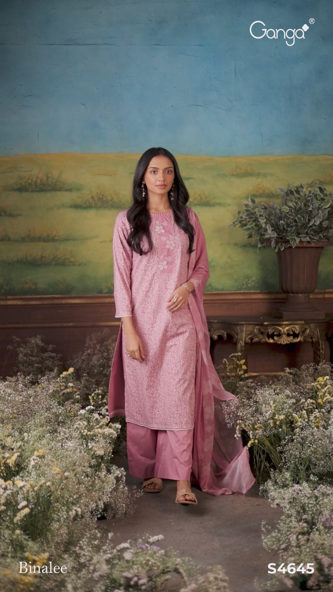 BUY GANGA SUITS GANGA BINALEE S4645 LATEST DESIGN VIDEO