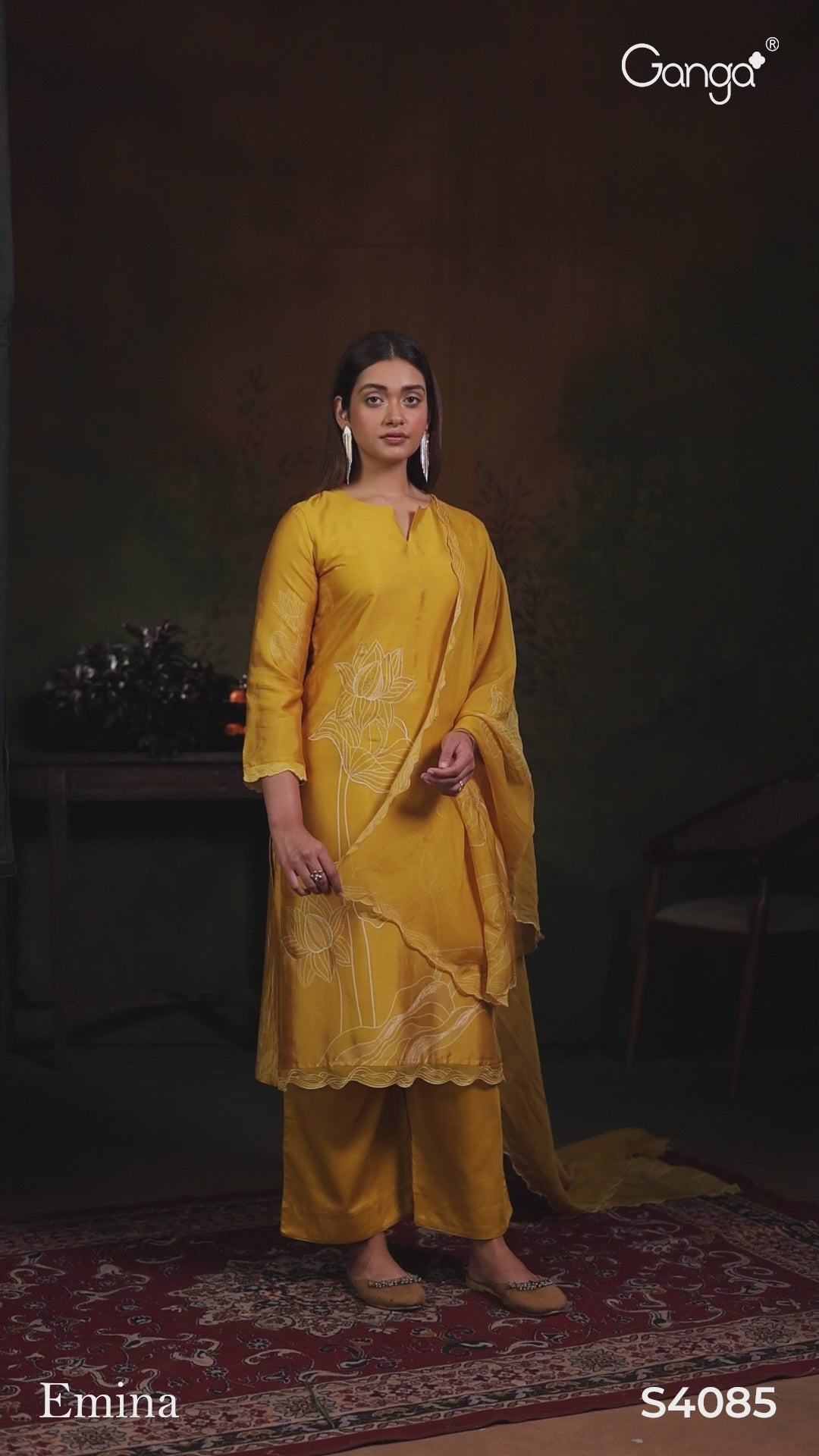 BUY GANGA SUITS ONLINE SINGLE PIECE GANGA EMINA S4085 PREMIUM SUIT VIDEO