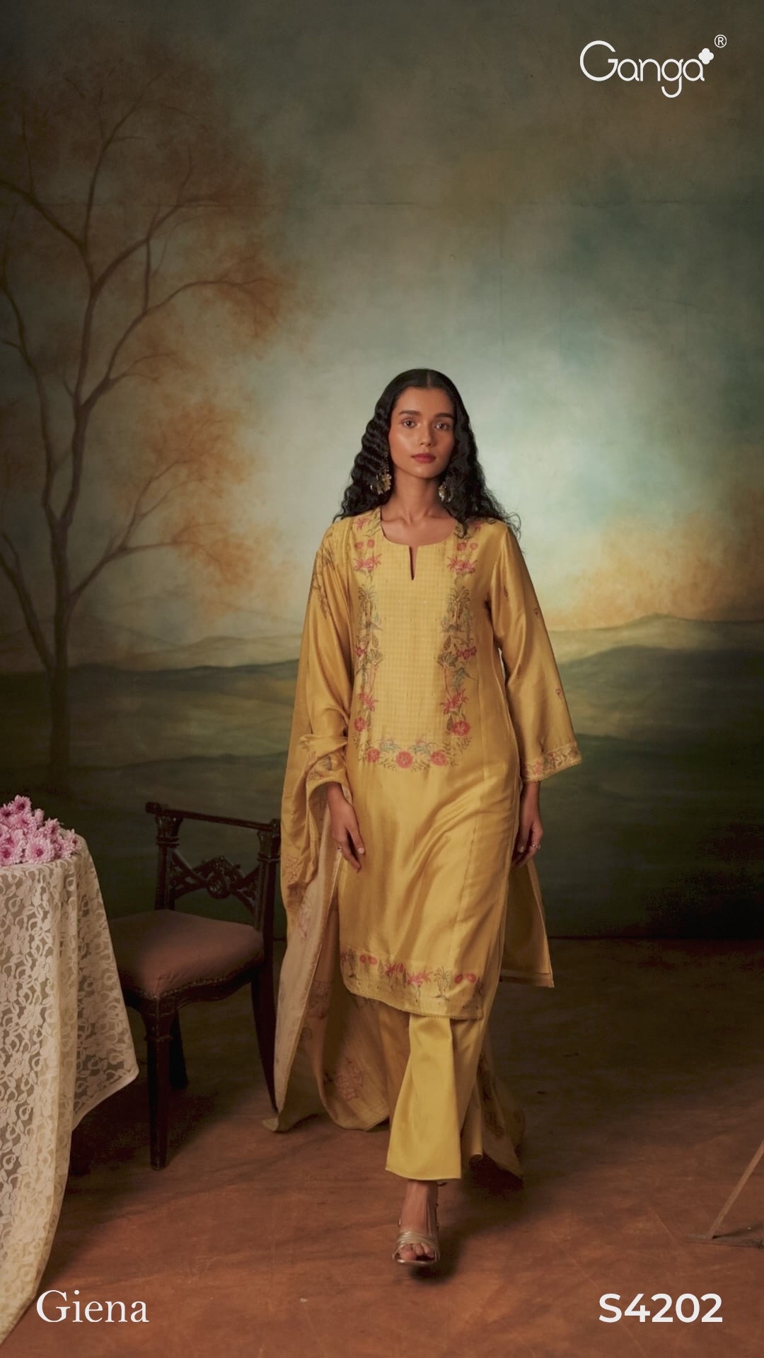 BUY GANGA SUITS ONLINE GANGA GIENA S4202 LATEST DESIGN VIDEO