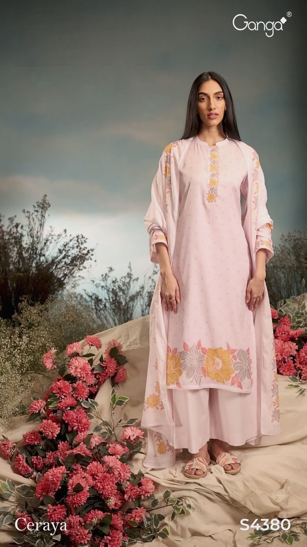 BUY GANGA SUITS ONLINE SALE GANGA CERAYA S4380 LATEST DESIGN VIDEO