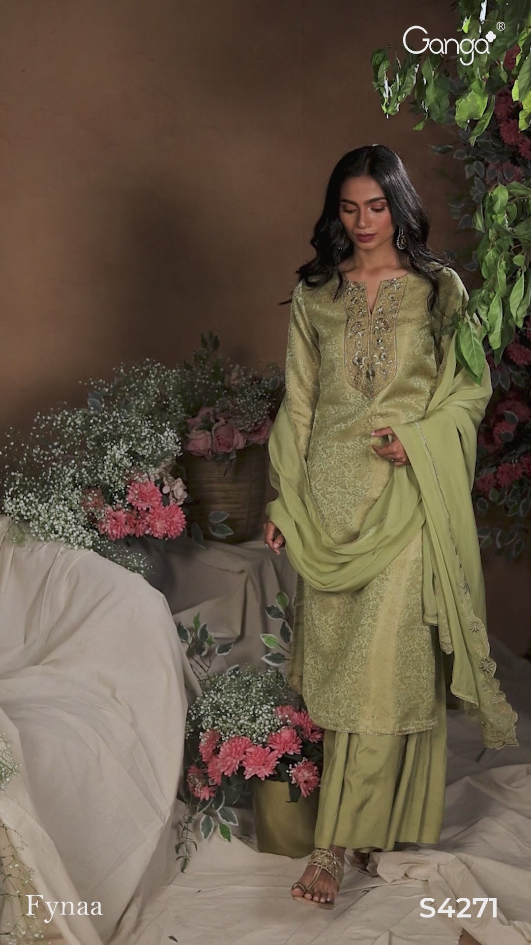 BUY GANGA SUITS ONLINE WITH PRICE GANGA FYNAA S4271 TOP DESIGN VIDEO