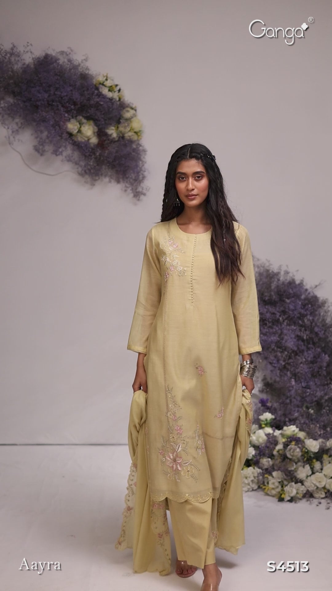 BUY GANGA SUITS ONLINE GANGA AAYRA S4513 LATEST DESIGN VIDEO