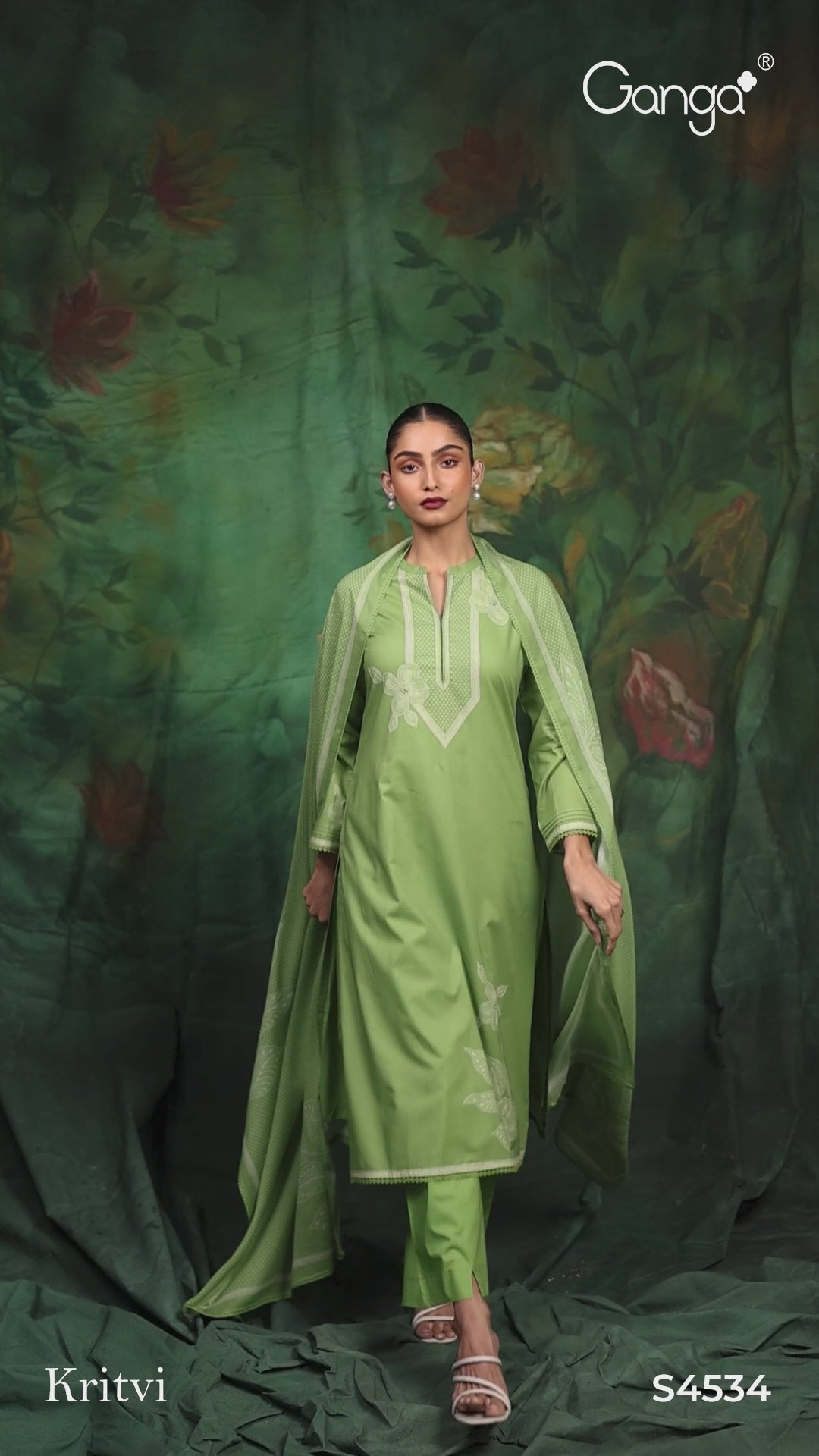 BUY GANGA SUITS GANGA KRITVI S4534 CLOSEUP VIDEO