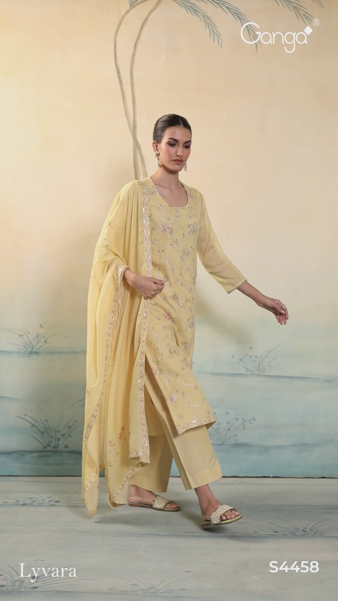 BUY GANGA SUITS ONLINE GANGA LYVARA S4458 NEW CATALOGUE VIDEO