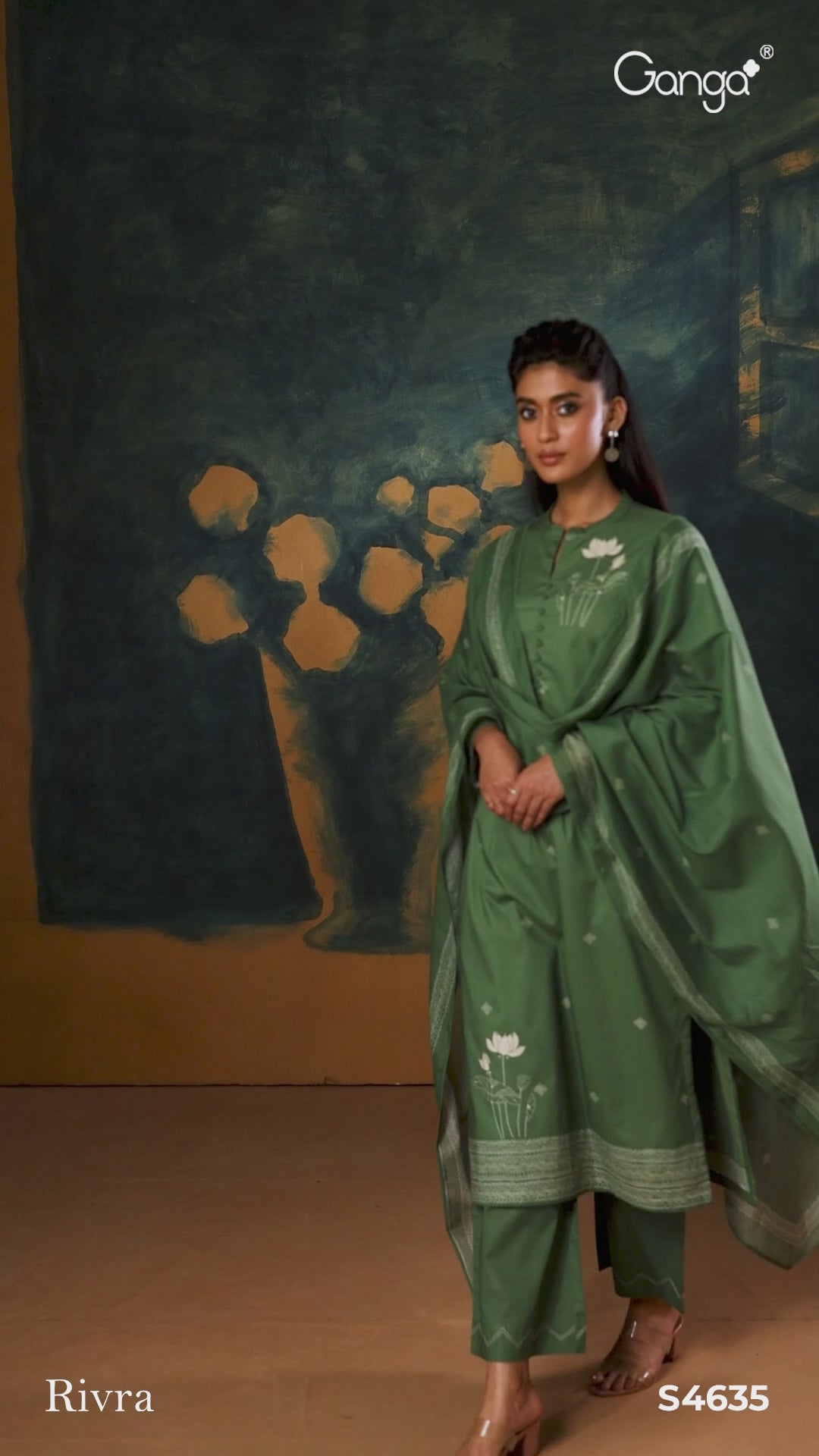 BUY GANGA SUITS ONLINE GANGA RIVRA S4635 NEW CATALOGUE VIDEO