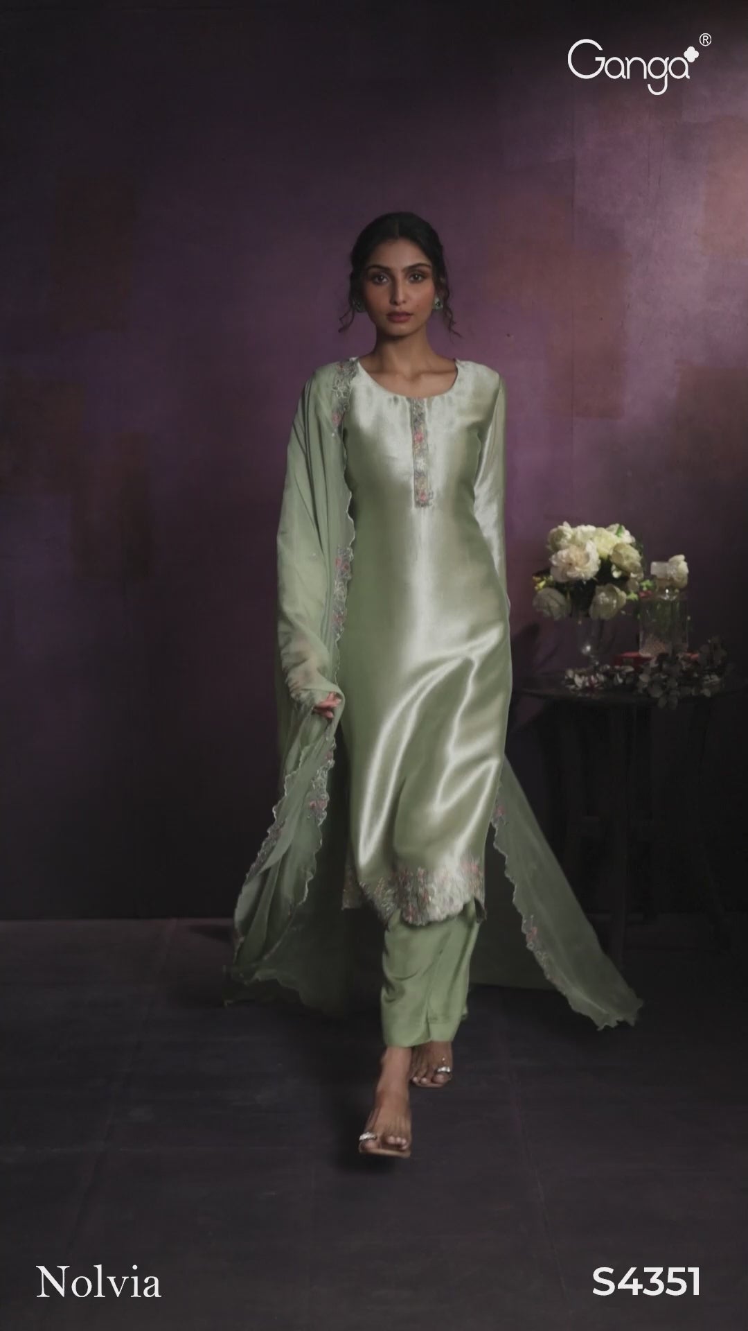 BUY GANGA SUITS ONLINE SHOPPING GANGA NOLVIA S4351 LATEST DESIGN VIDEO