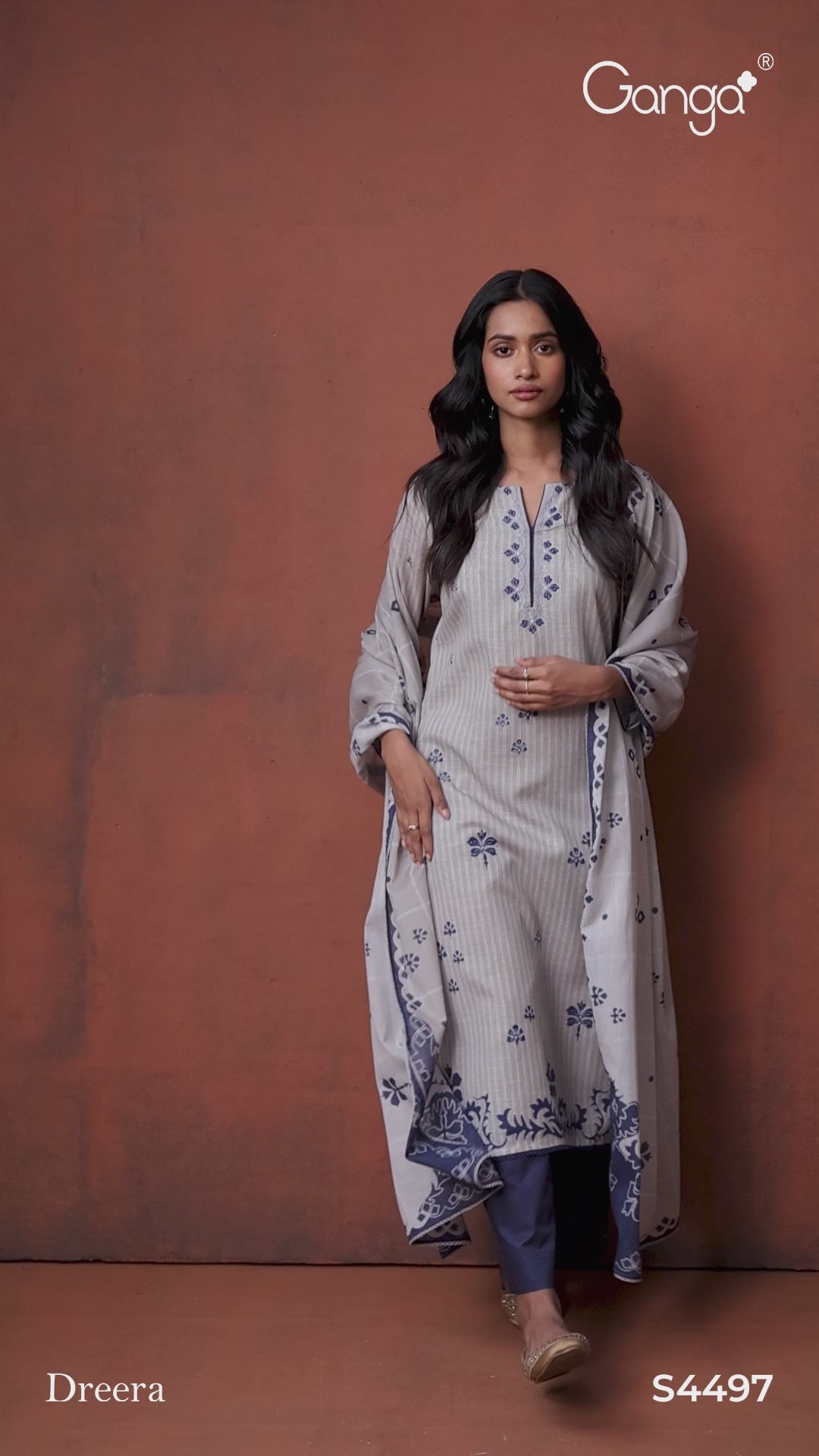 BUY GANGA SUITS ONLINE GANGA DREERA S4497 BACK VIEW VIDEO