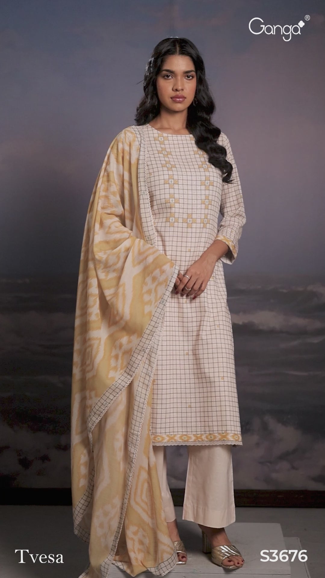 BUY GANGA SUITS ONLINE GANGA TVESA S3676 LATEST DESIGN VIDEO