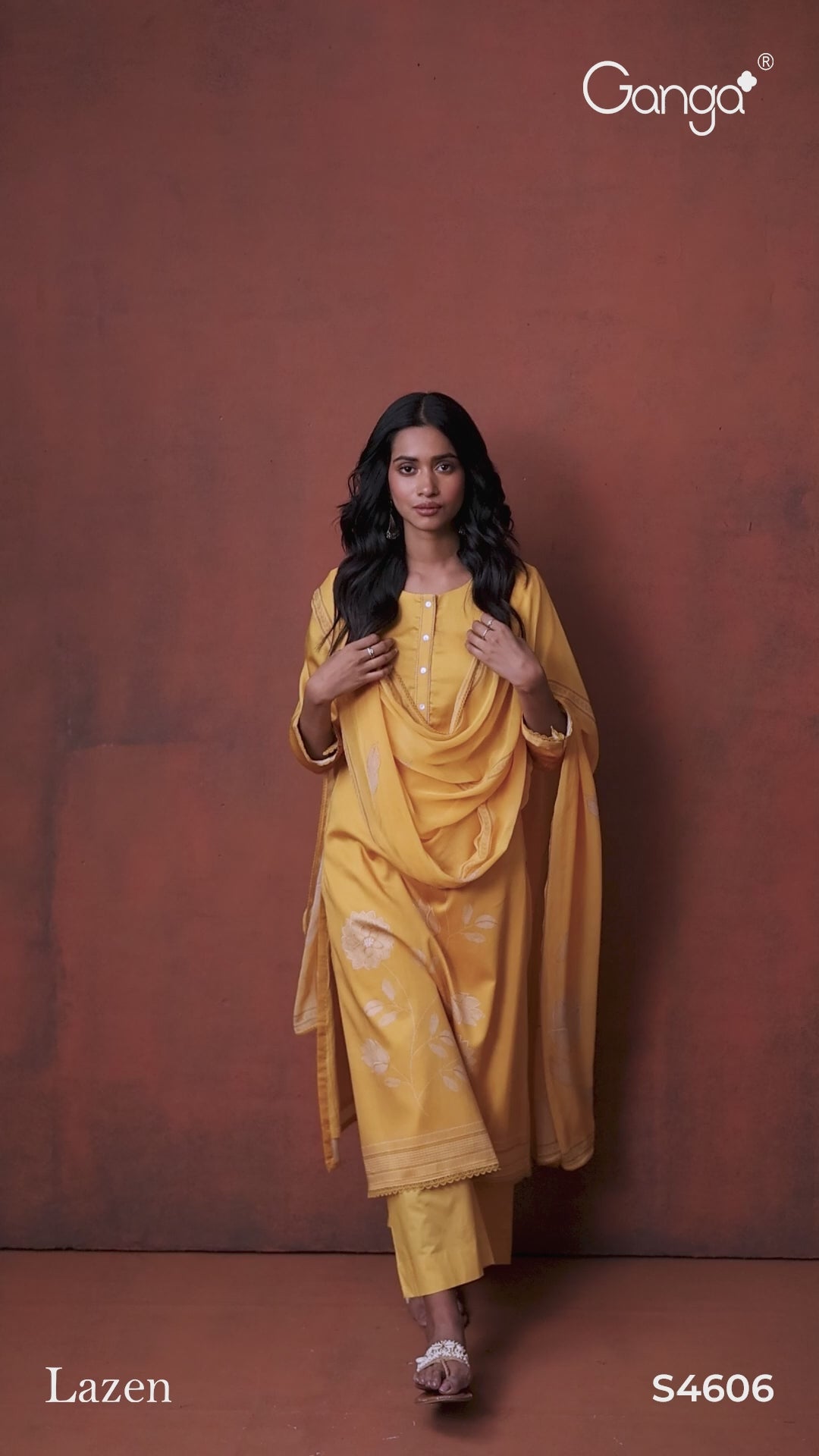 BUY GANGA SUITS ONLINE GANGA LAZEN S4606 LATEST DESIGN VIDEO