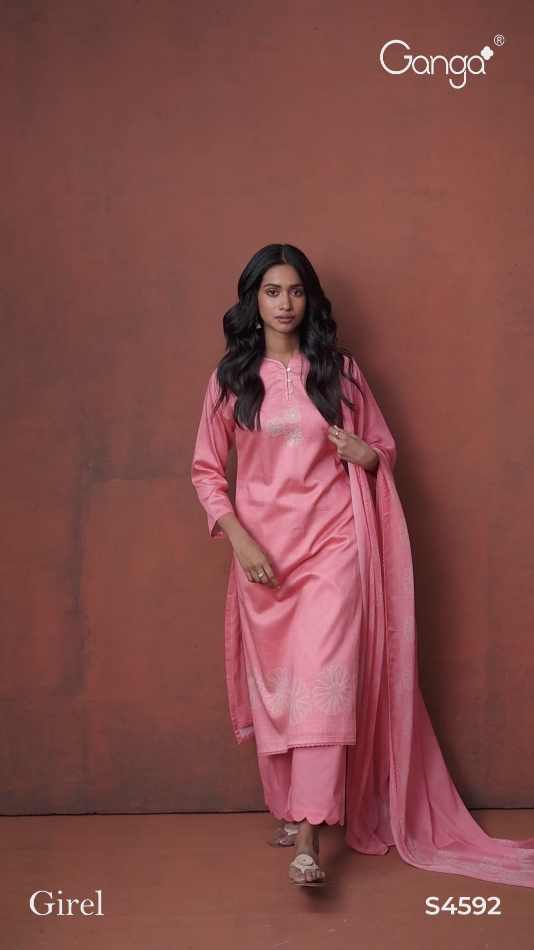 BUY GANGA SUITS ONLINE GANGA GIREL S4592 NEW CATALOGUE VIDEO