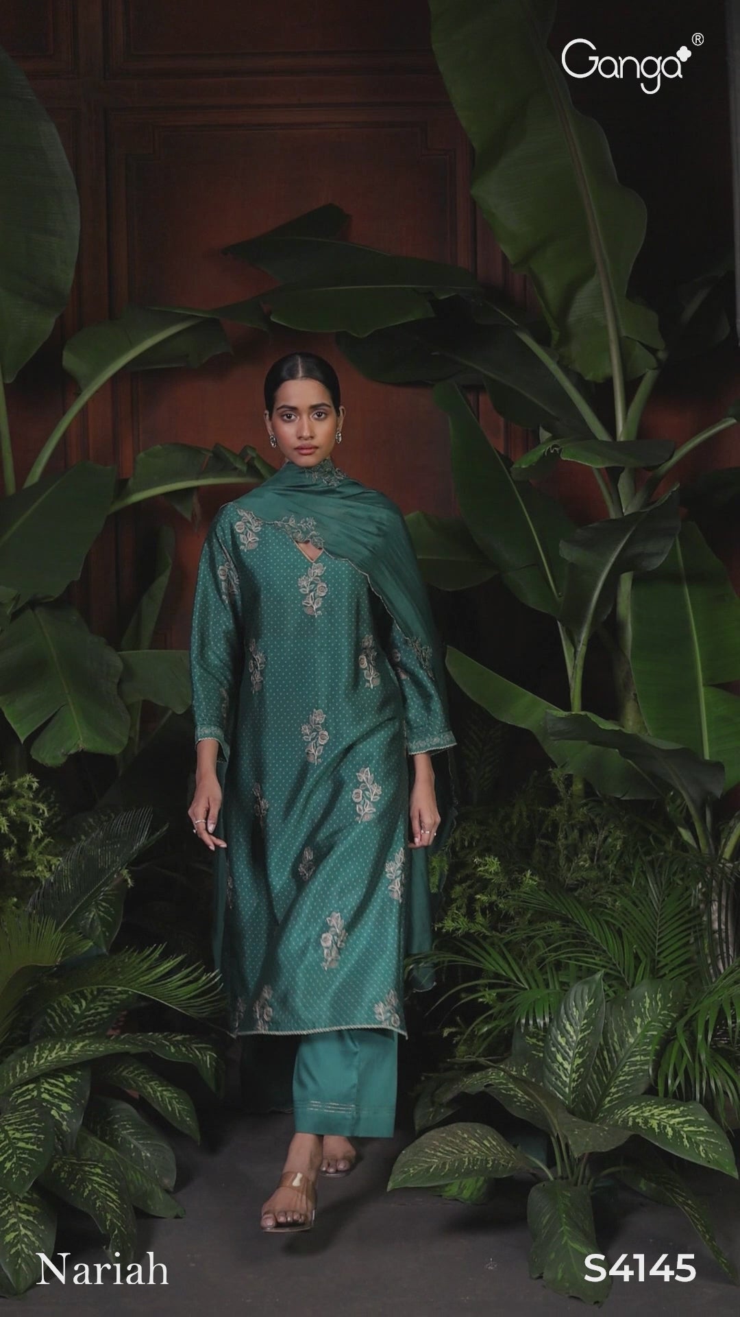 BUY GANGA SUITS ONLINE GANGA NARIAH S4145 CLOSEUP VIDEO