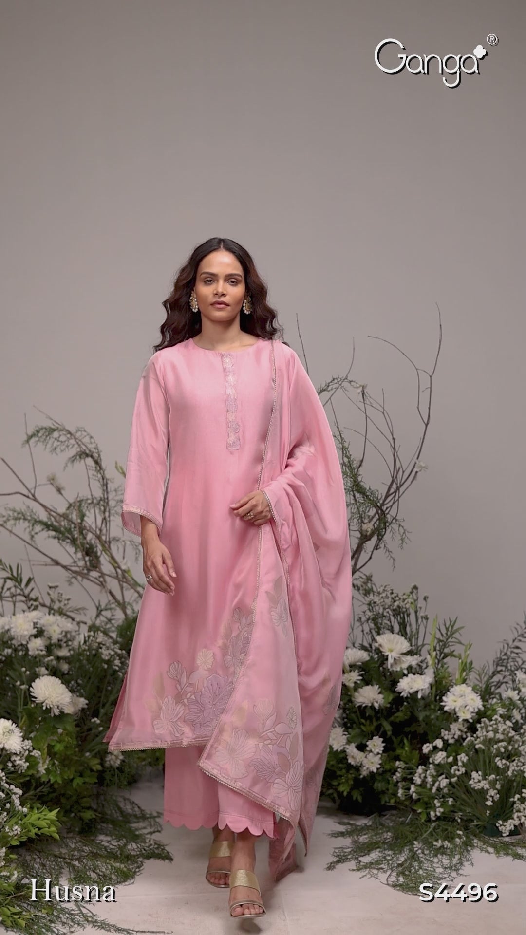 BUY GANGA SUITS ONLINE SALE GANGA HUSNA S4496 NEW CATALOGUE VIDEO