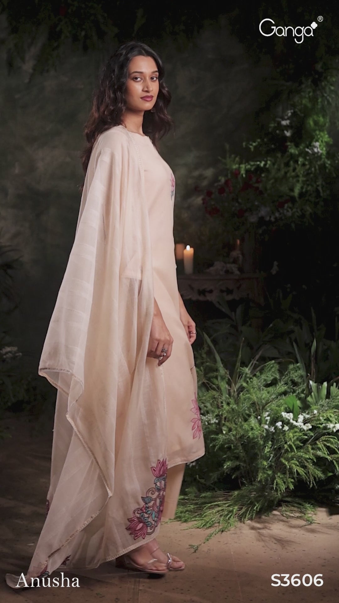 BUY GANGA SUITS ONLINE SALE GANGA ANUSHA S3606 FABRIC DETAIL VIDEO