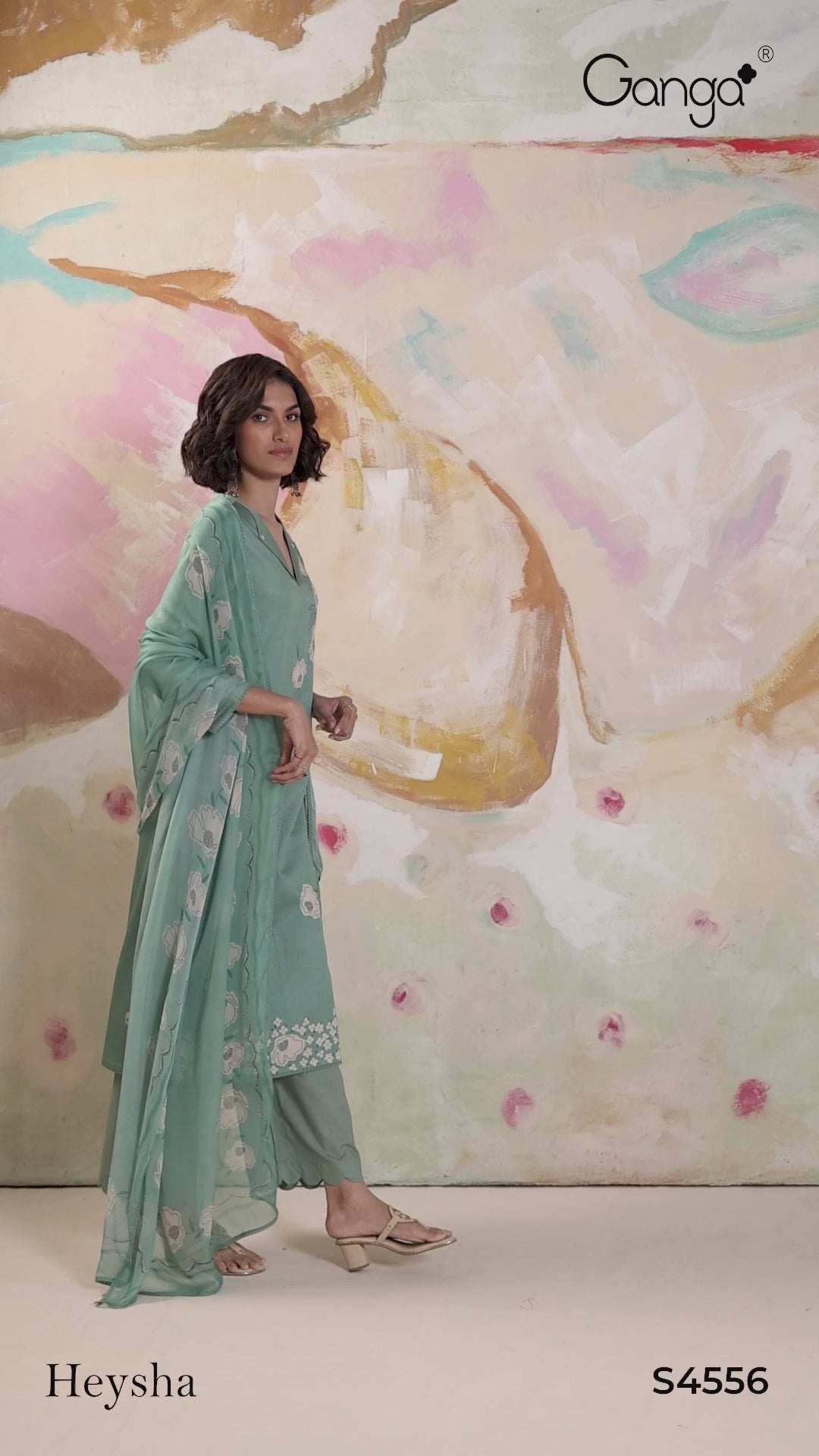 BUY GANGA SUITS ONLINE SALE GANGA HEYSHA S4556 LATEST DESIGN VIDEO