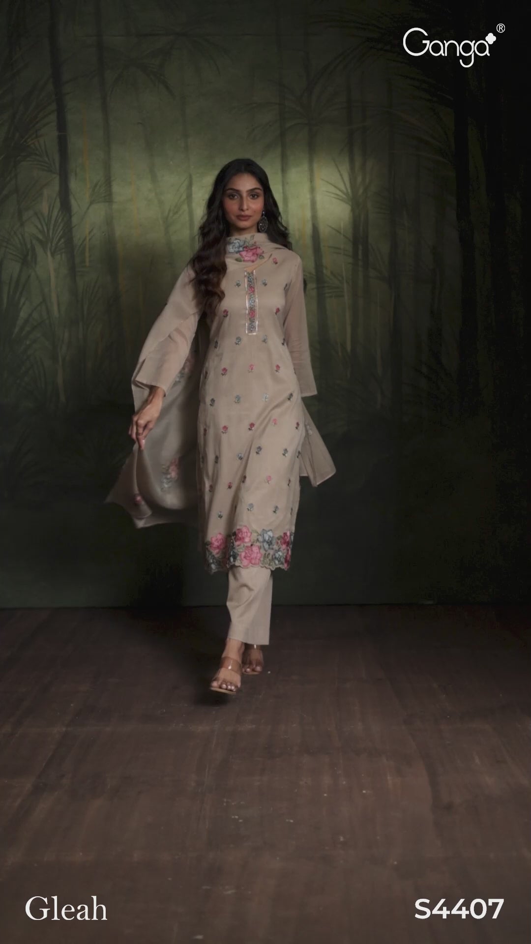 BUY GANGA SUITS ONLINE SALE GANGA GLEAH S4407 BACK VIEW VIDEO