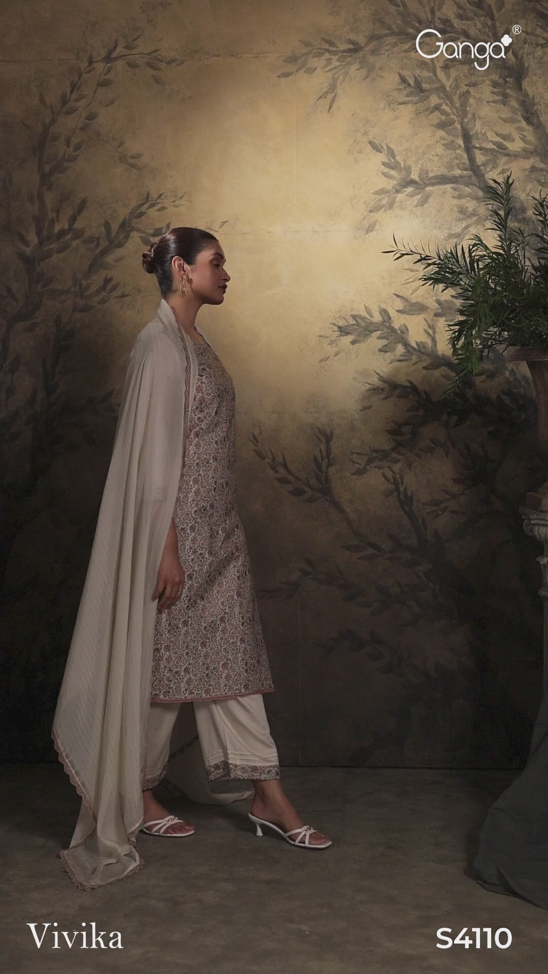 BUY GANGA SUITS WITH PRICE GANGA VIVIKA S4110 FABRIC DETAIL VIDEO