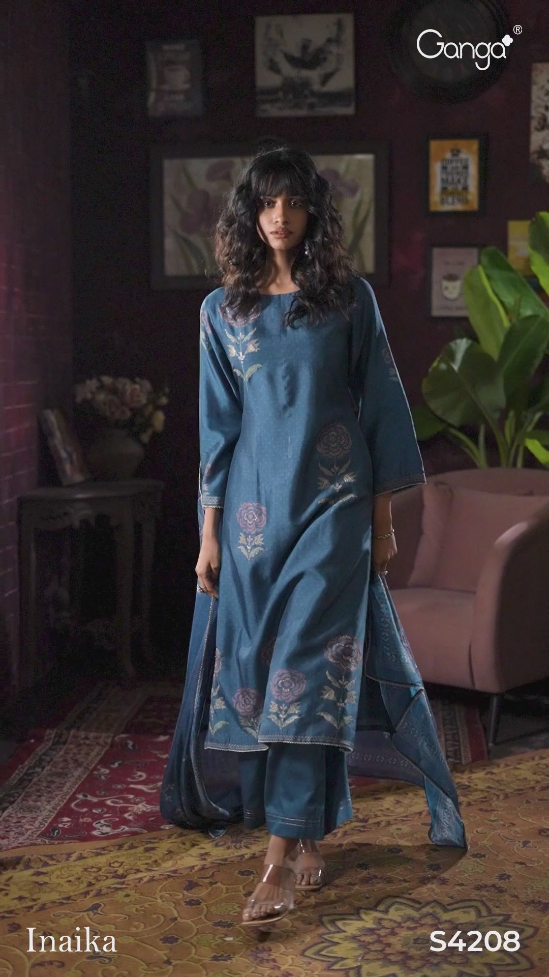BUY GANGA SUITS ONLINE SALE GANGA INAIKA S4208 NEW CATALOGUE VIDEO