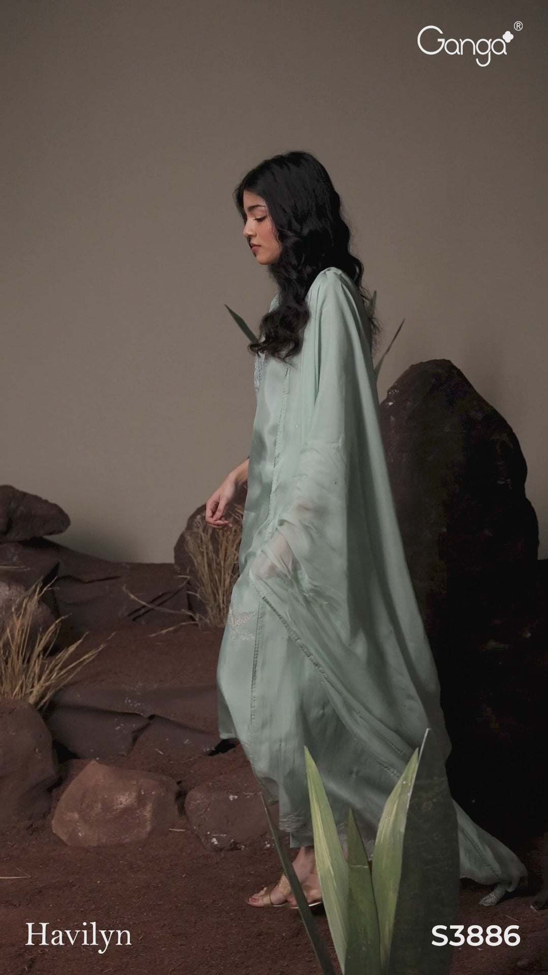 BUY GANGA SUITS SINGLE PIECE GANGA HAVILYN S3886 VIDEO