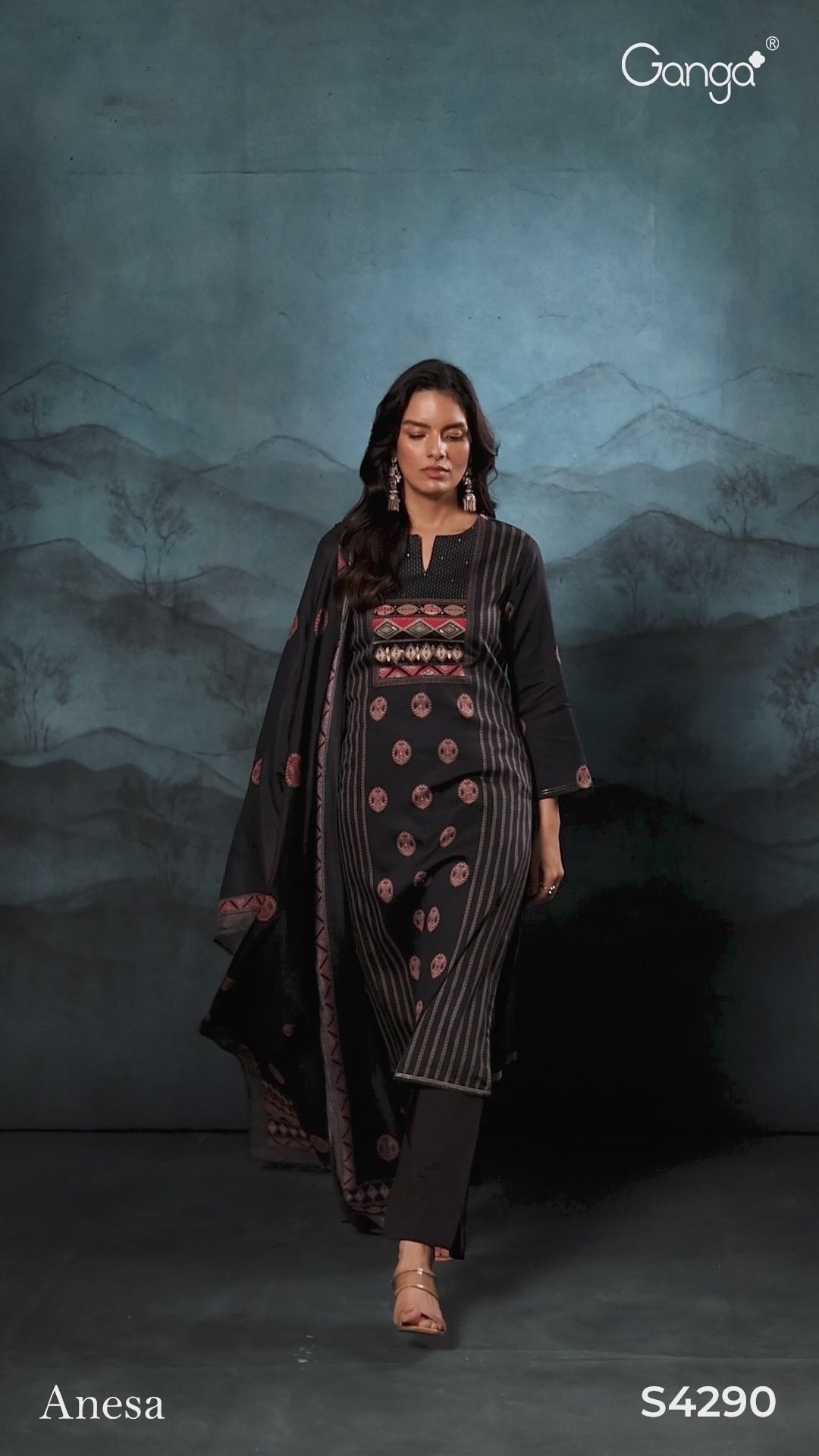 BUY GANGA SUITS WITH PRICE GANGA ANESA S4290 TOP DESIGN VIDEO