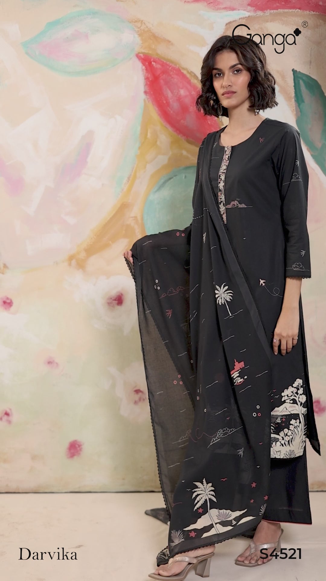 BUY GANGA SUITS ONLINE SALE GANGA DARVIKA S4521 TOP DESIGN VIDEO