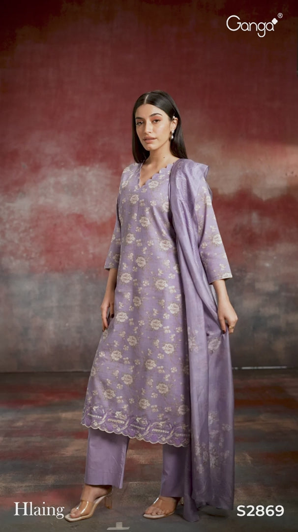 BUY GANGA SUITS GANGA HLAING S2869 LATEST DESIGN VIDEO