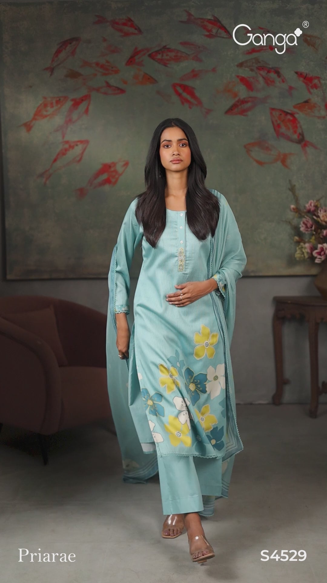 BUY GANGA SUITS SINGLE PIECE GANGA PRIARAE S4529 NEW CATALOGUE VIDEO